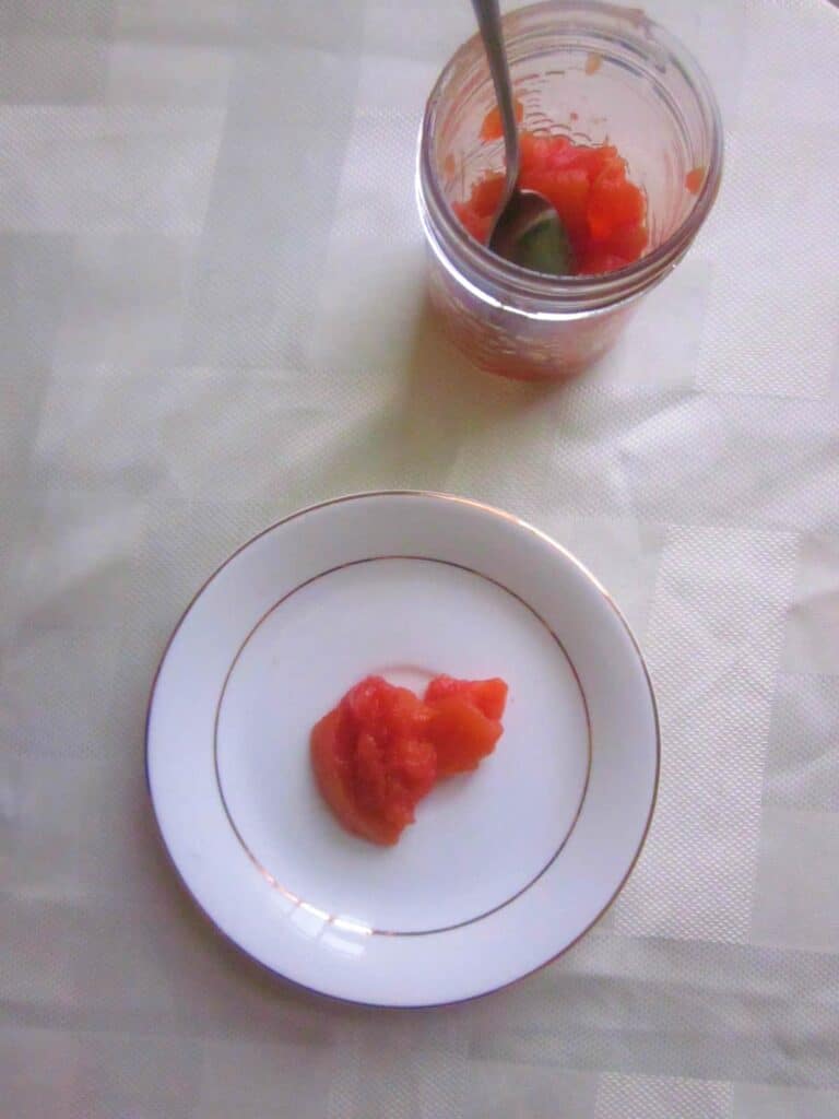 quince preserve on a plate