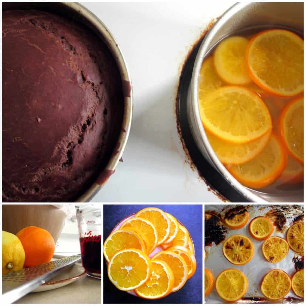 vegan chocolate orange cake prep