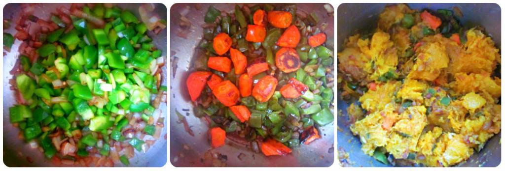 roasted squash and carrot soup prep