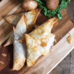 mushroom bourekas on cutting board
