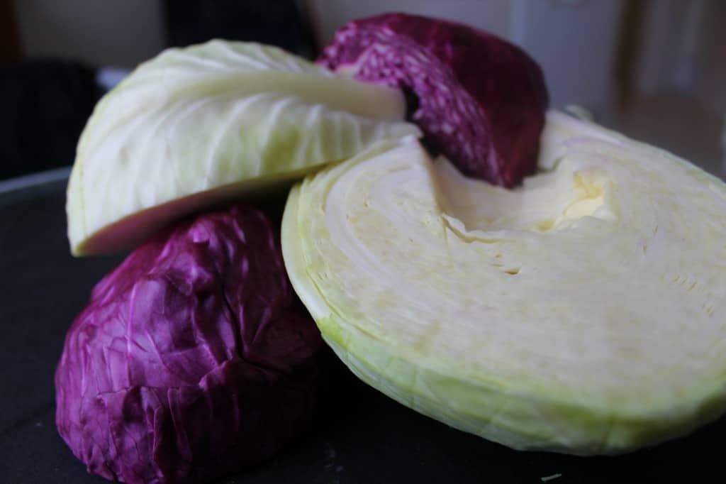 heads of cabbage for quick-pickled sauerkraut