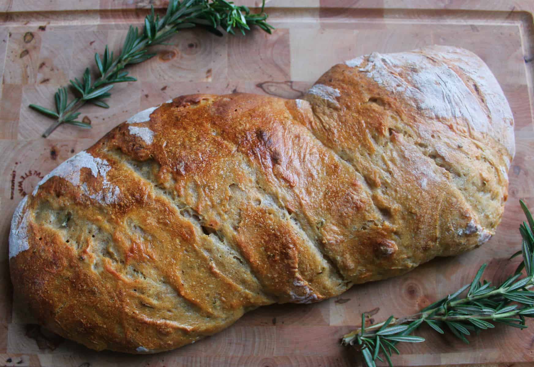 fresh rosemary sourdough bread 