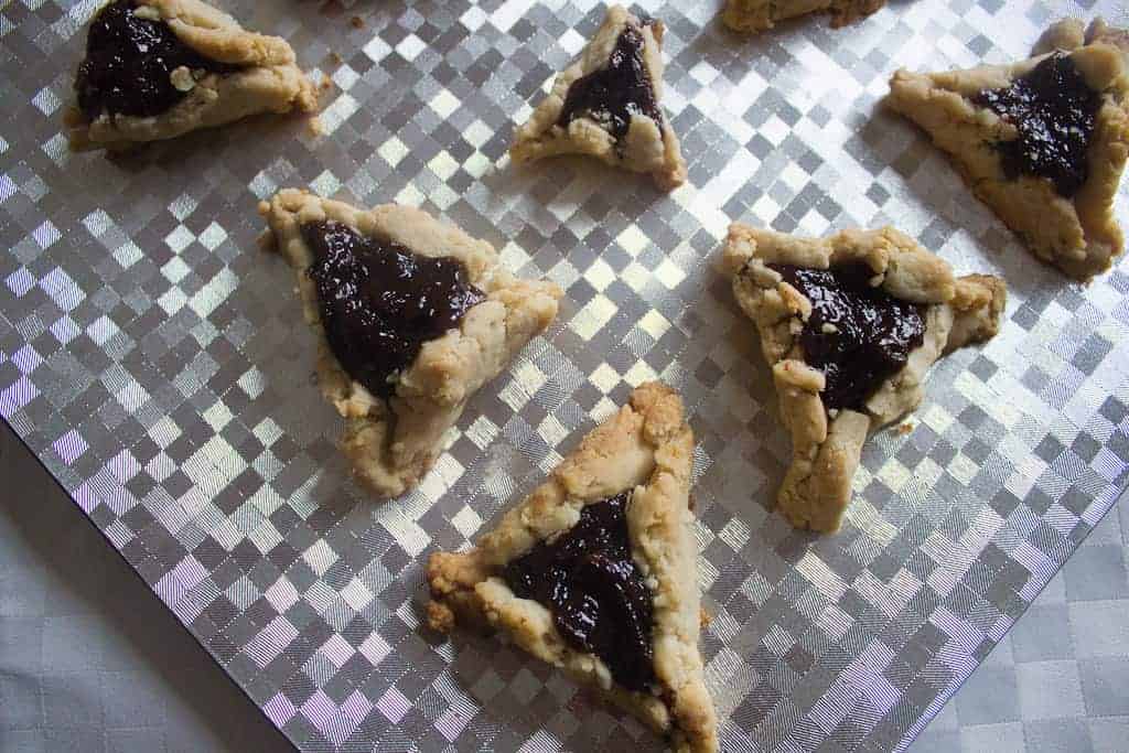 a plateful of prune hamantaschen