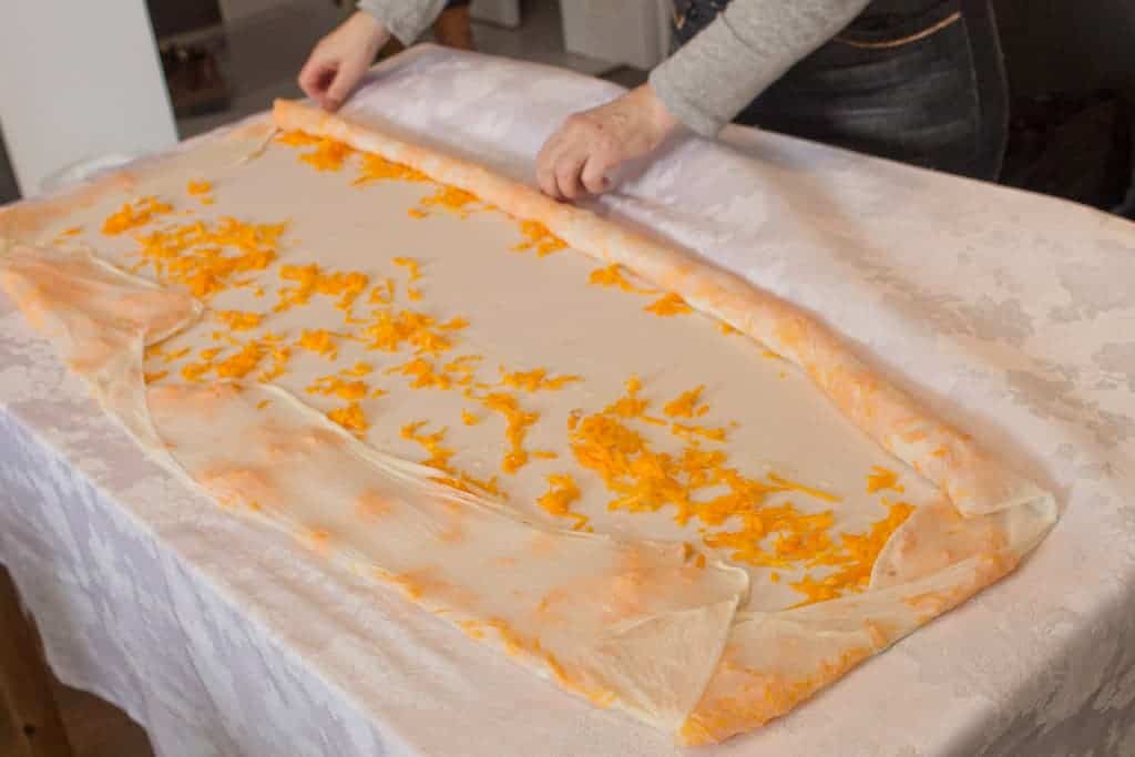Bosnian pita pie rolling dough