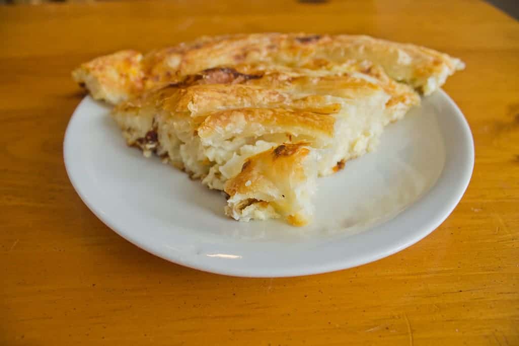 Bosnian pita pie slice