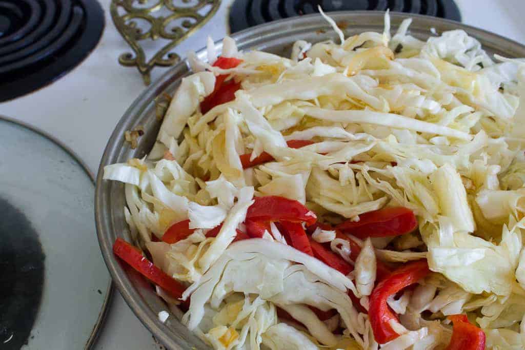 Shredded Cabbage with Peppers