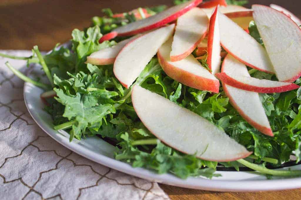 Apple and greens salad right