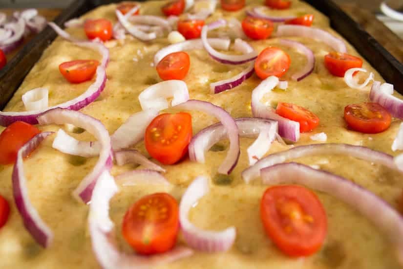 sourdough focaccia close up