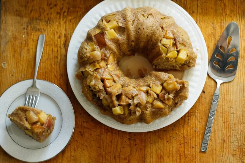 Apple Spiced Olive Oil Cake with Caramelized Apples