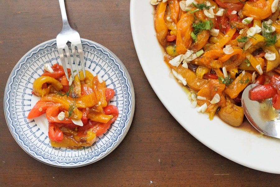 Roasted bell pepper salad