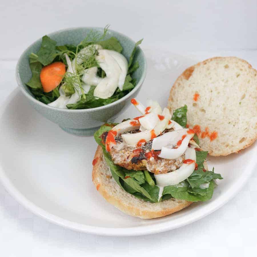 Roasted garlic and yam burgers with a Tamari almond coating