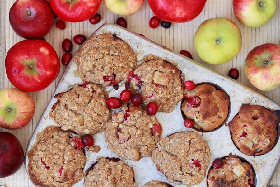 Cranberry apple streusel muffins