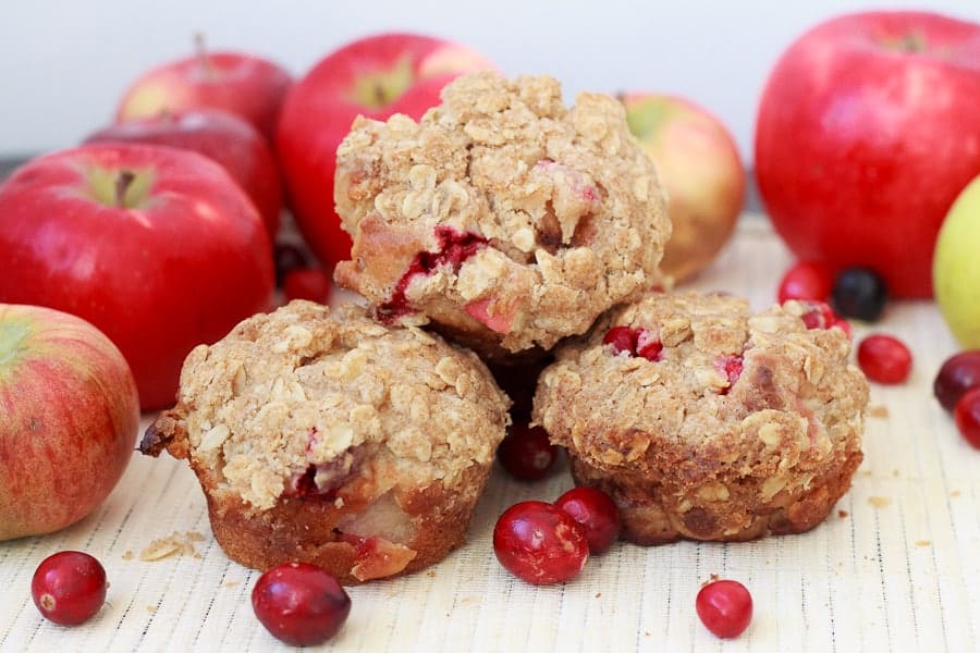 Cranberry apple streusel muffins