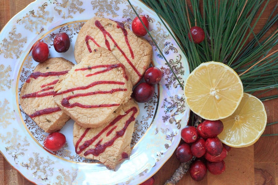 Lemon rosemary shortbread cookies