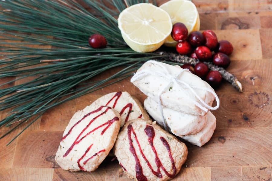 Lemon rosemary shortbread cookies,