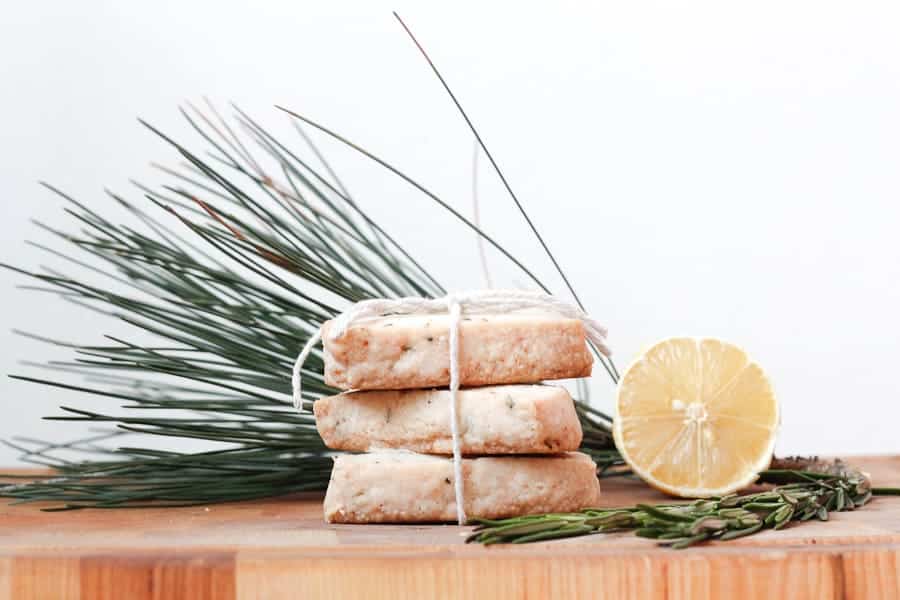 Lemon rosemary shortbread cookies