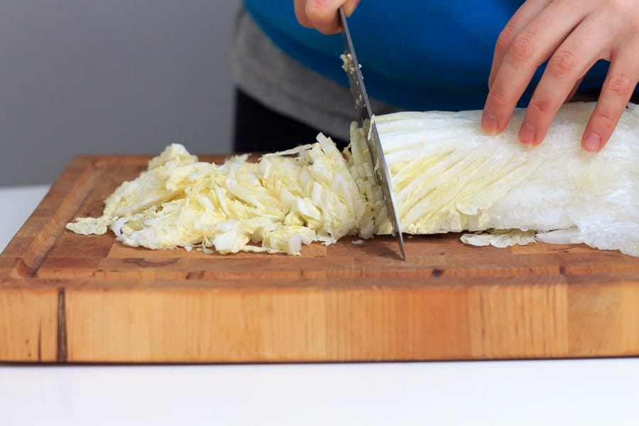 Hot and sour shredded Napa cabbage salad 