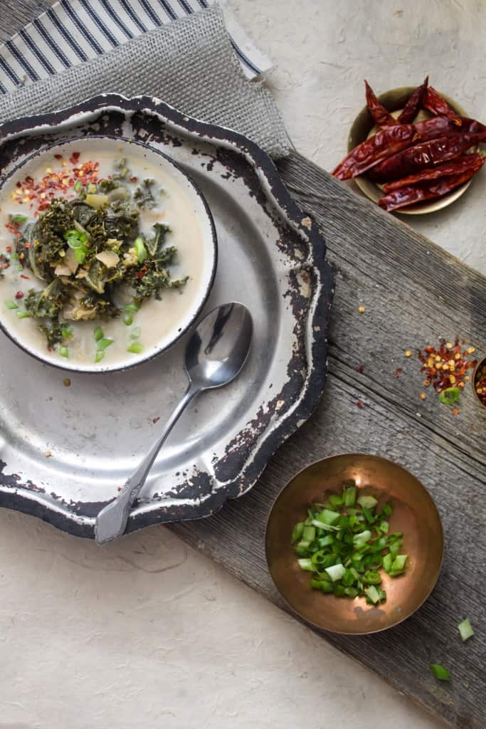 Green broccoli kale soup