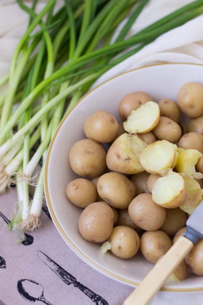Mashed potatoes with Greek garlic beet green