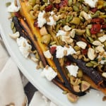 Plate with roasted carrots salad