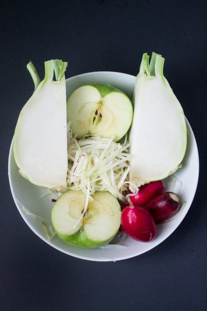 Russian-Korean-style-kohlrabi-salad-with-apples-radishes-and-spicy-salad-topper