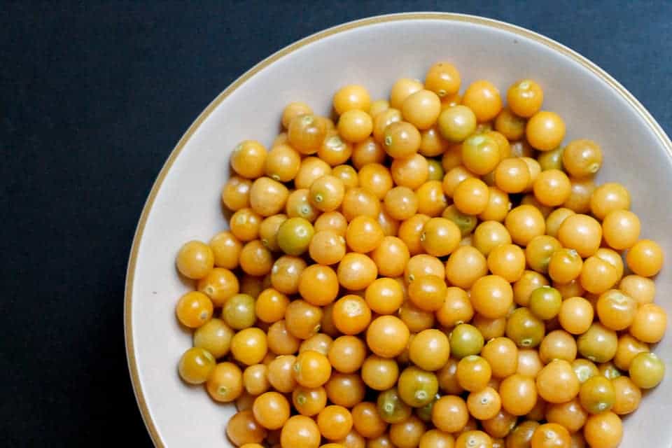 This ground cherry jam brings together the ground cherry, Quebec’s strangest fruit, with the heat of ginger and the zest of lemon and lime. Fall perfection.