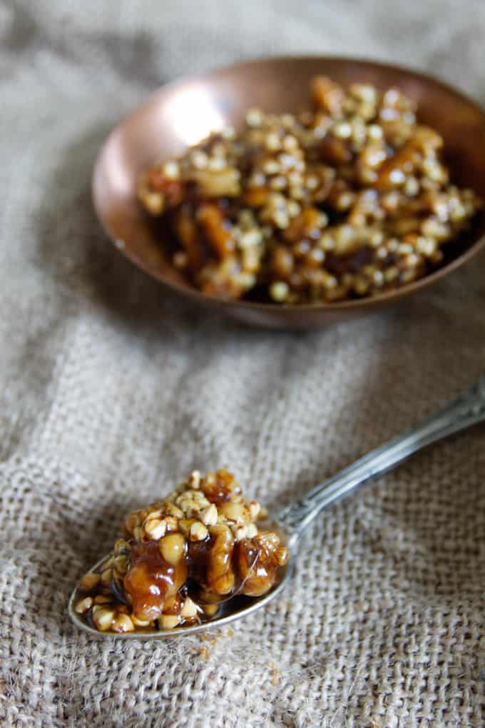 This walnut and buckwheat caramel tart is a perfect pairing of sweet and salty flavours, and crispy and silky textures. Gluten-free, dairy-free.