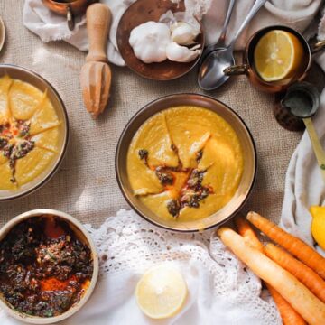 Carrot soup with chermoula