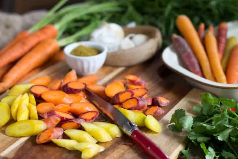 This Moroccan carrot salad is pungent and brash, with a strong marinade made up of harissa, raw garlic and cilantro that is truly unforgettable!