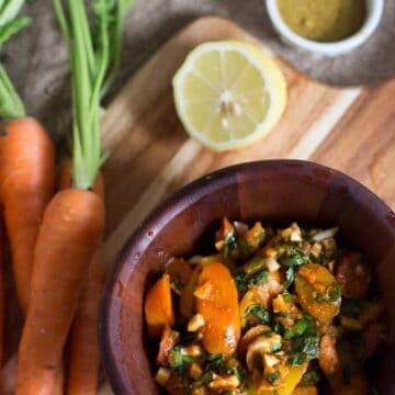 Carrot salad in a bowl