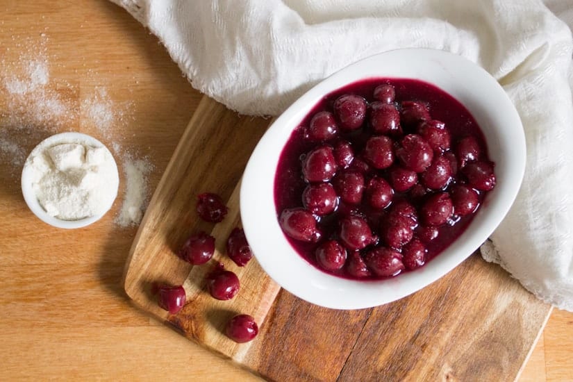 Tart and sweet Russian sour cherry sauce for blintzes, cake, pancakes, or just to eat with a spoon.