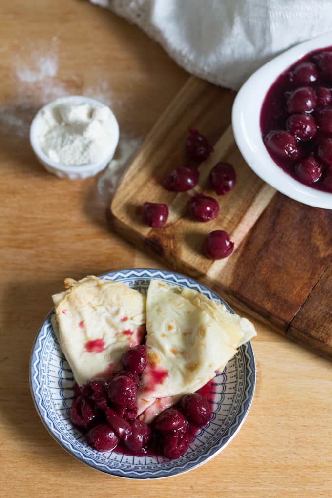 Tart and sweet Russian sour cherry sauce for blintzes, cake, pancakes, or just to eat with a spoon.