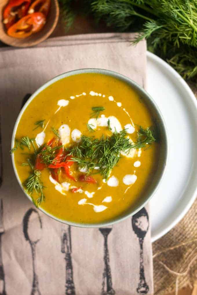 Creamy Carrot Soup (with Lemon and Dill)