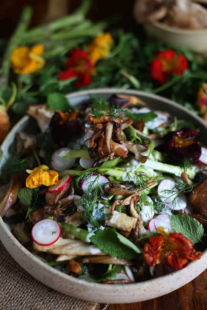 Montreal spring fiddlehead salad - At the Immigrant's Table