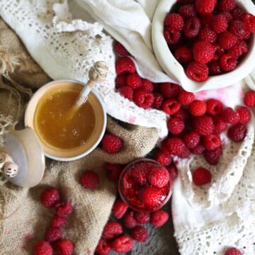 Clean raspberry preserves