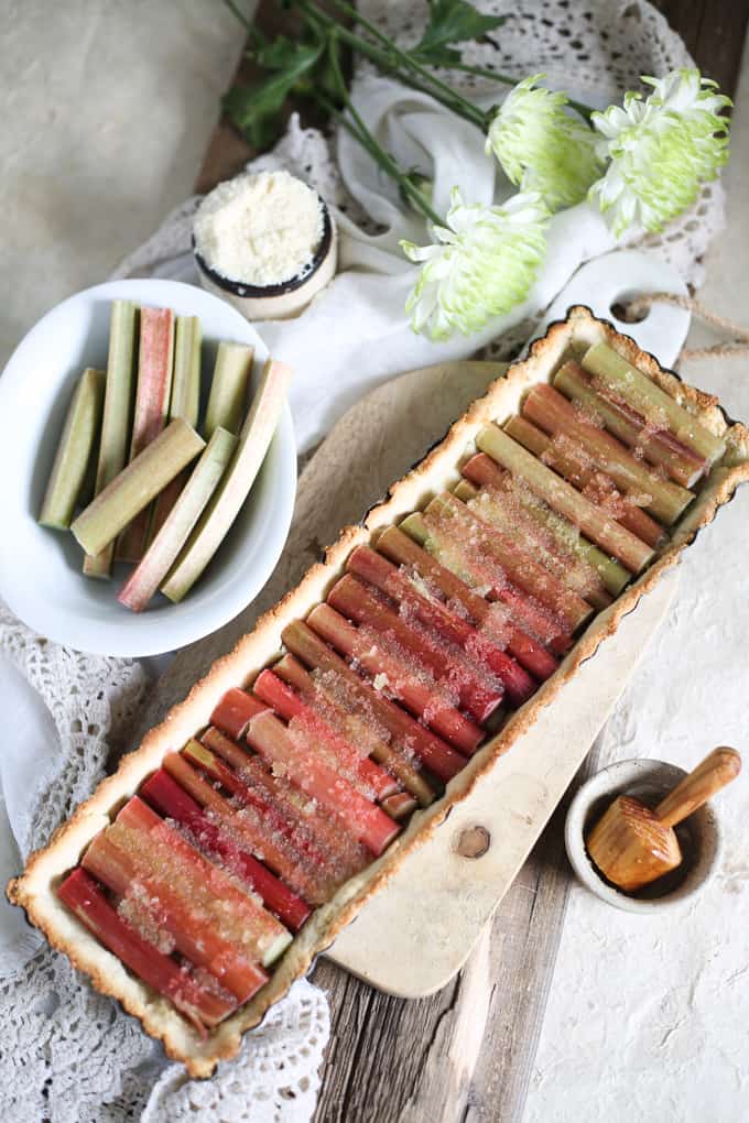 Paleo honey rhubarb tart {GF, P}