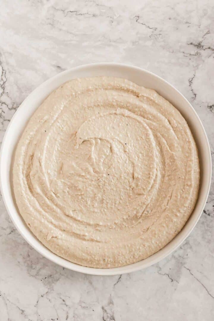 smooth hummus on plate