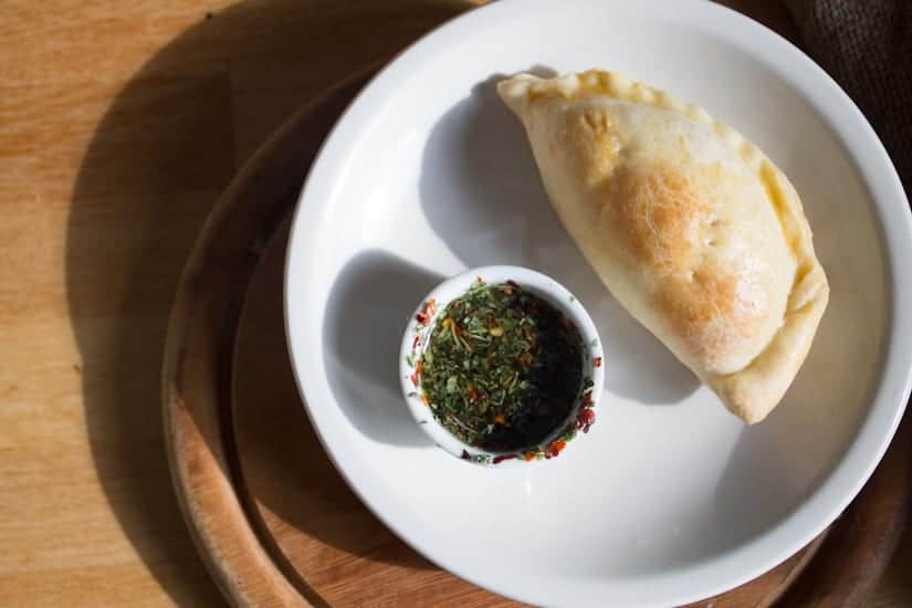 empanada and chimichurri