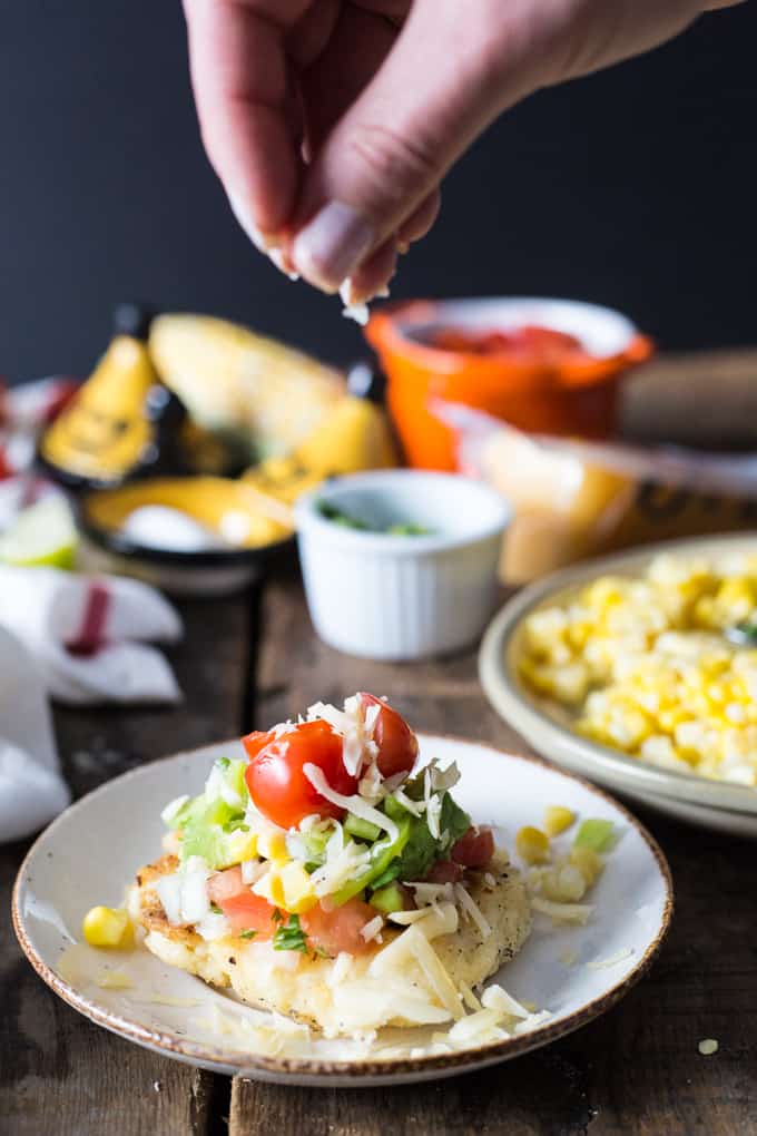 Authentic Colombian cheese arepas