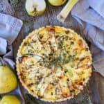 Gluten-free brie and pear quiche