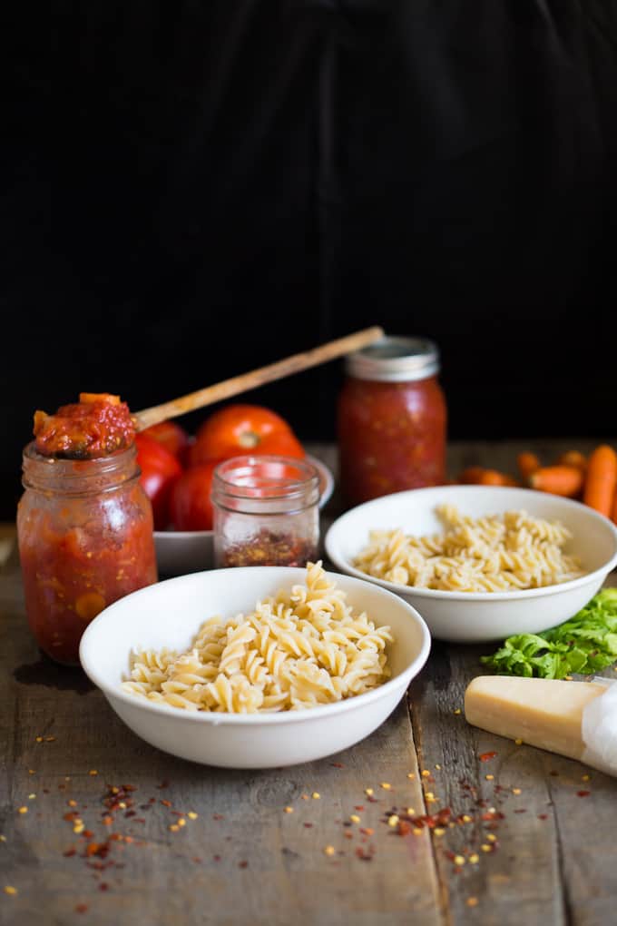 Chunky canned Italian tomato sauce