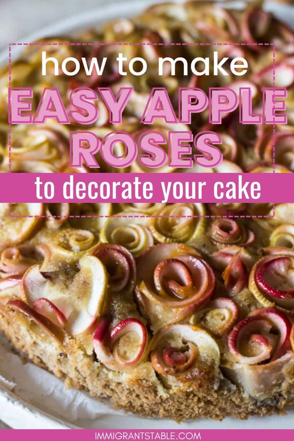 Easy cake roses cake topping close up