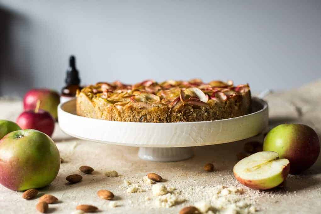 Almond apple cake with apple roses