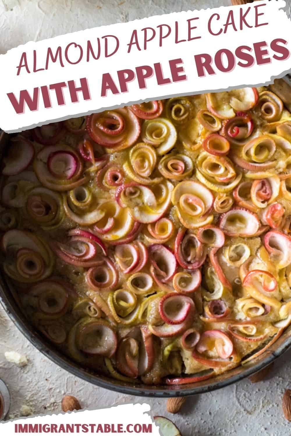 Almond apple cake with apple roses