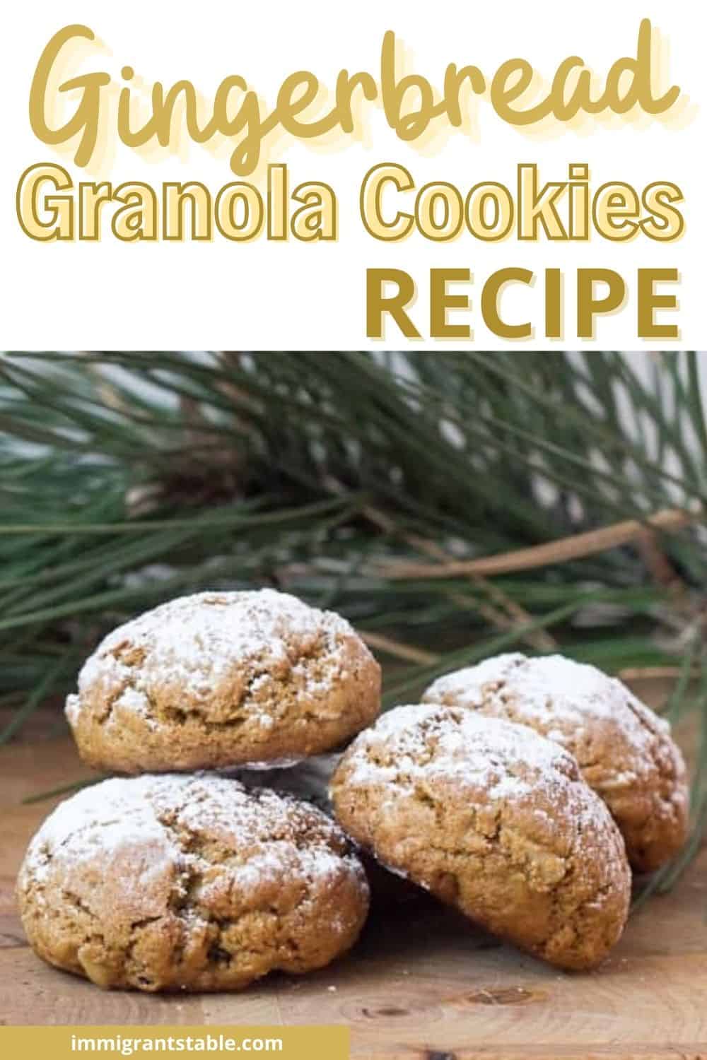 Gingerbread granola cookies in a pile