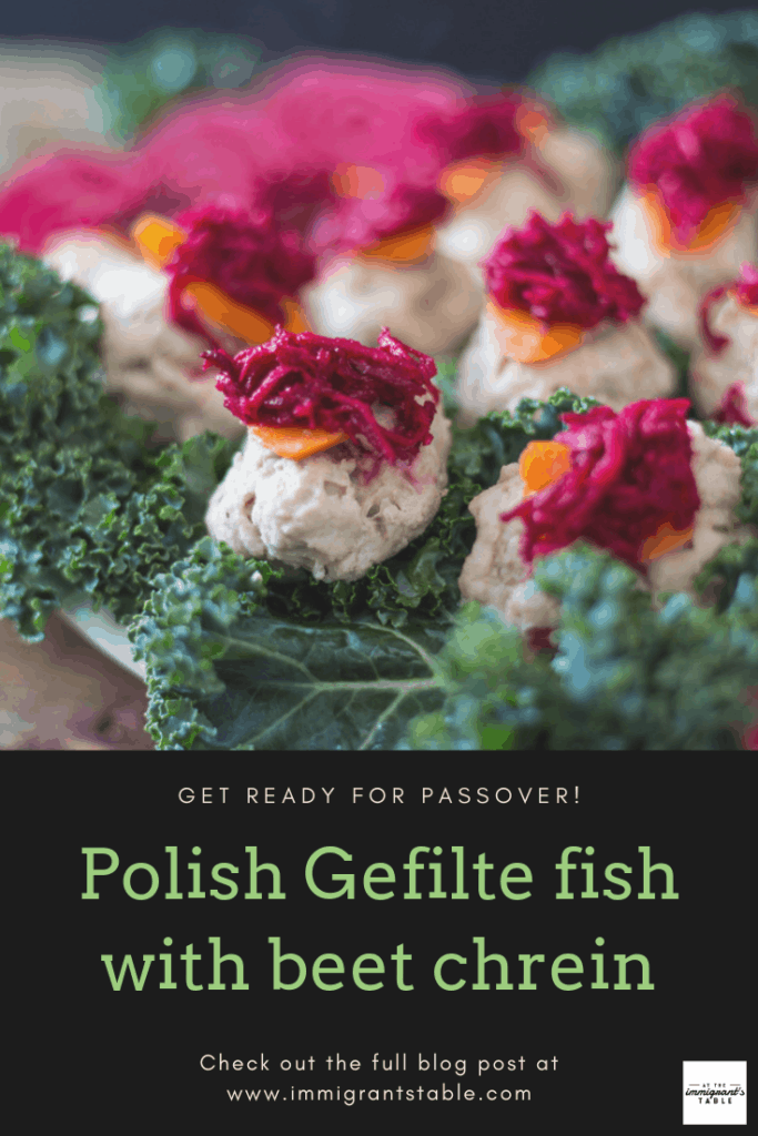 Authentic Polish gefilte fish with chrein