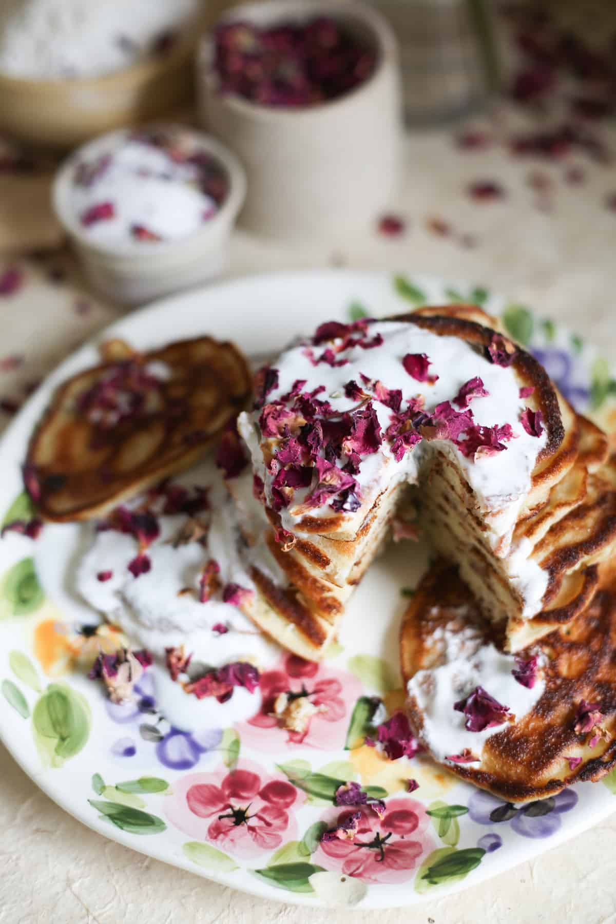 Gluten-free Russian pancakes with rose & kefir : At the Immigrant's Table