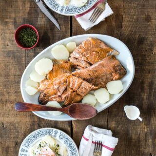 German fire grilled salmon