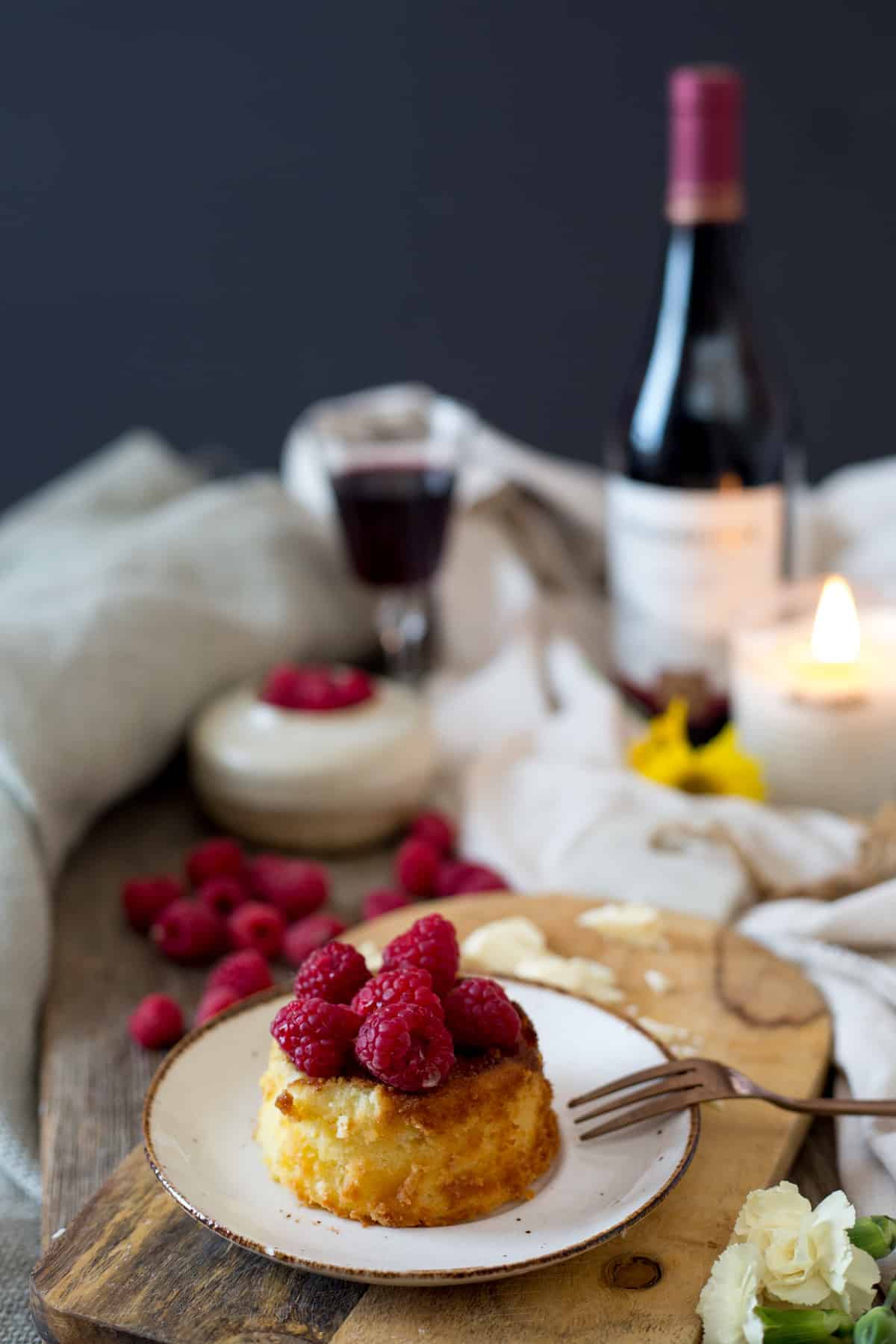 Gluten-free white chocolate lava cakes with raspberries and my winter self-care guide