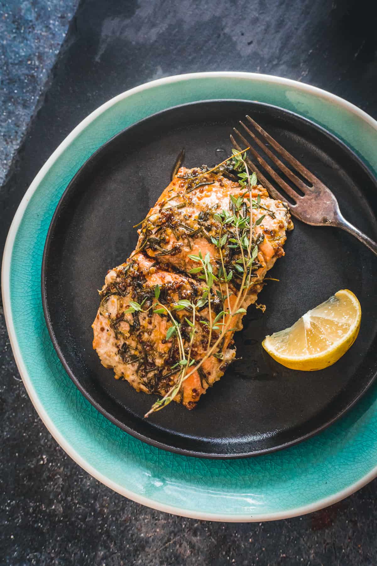 Cast Iron Pan Fried Sockeye Salmon With Mustard Honey And Wild Herbs At The Immigrant S Table